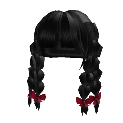 Toya - Black Braids in Red Ribbons