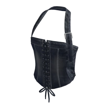 Denim Halter Neck Tie
