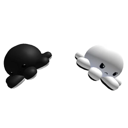 Plushie Hair Poms (Black and White)