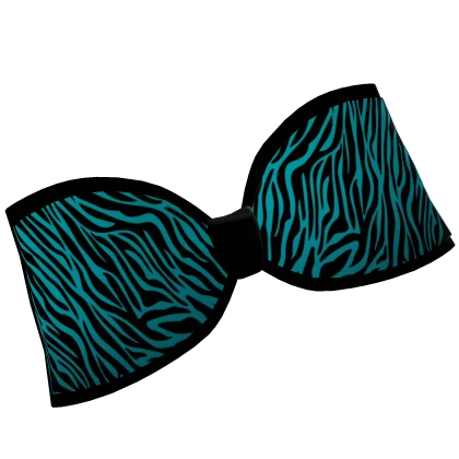 Oversized Light Blue Scene Zebra Bow