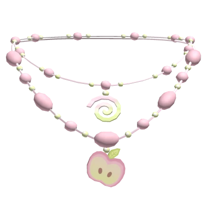 ♡ Igari Pink & Green Apple Charmed Necklace