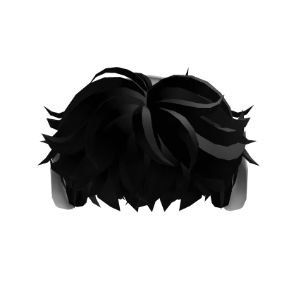 Black Fluffy Cool Boy Hair w/ Headphones