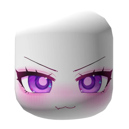 [ORIGINAL] Ironmouse purple anime face mask kawaii