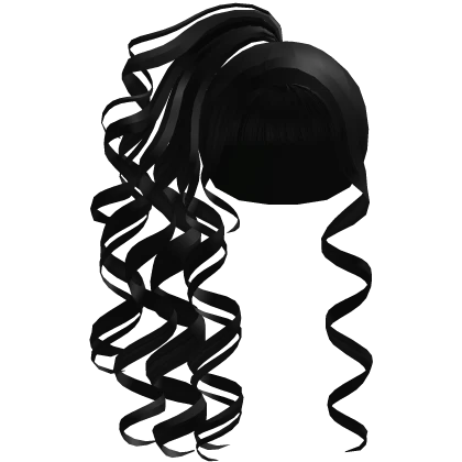 Gyaru Big Curly Side Ponytail in Jet Black