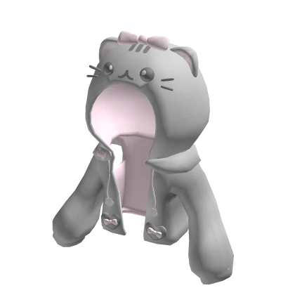 ꒰♡꒱ kawaii grey and pink cat hoodie 