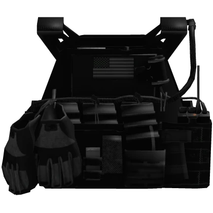 Realistic Tactical Vest Black Camo Military