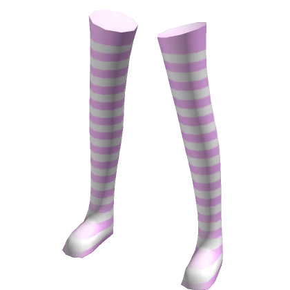 Pink and White Striped Leg Warmers