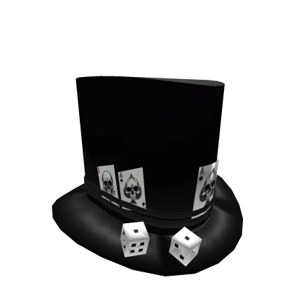 Card Dice Top Hat Black