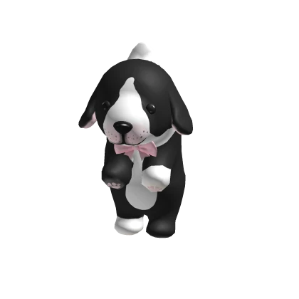 Holdable cute boston puppy pink kawaii bow plushie