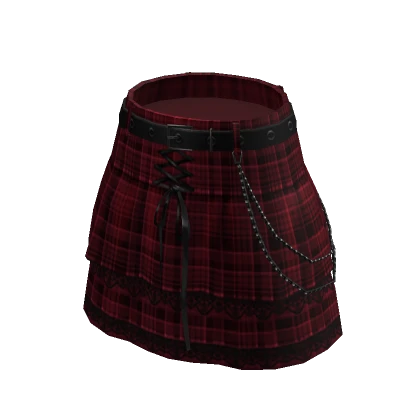 Plaid Lace-up Skirt