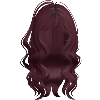 long half side up wispy wavy hairstyle in red