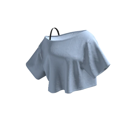 Blue Off Shoulder Oversized T-Shirt