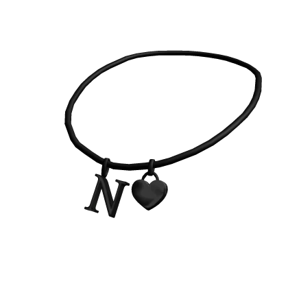 3.0 Initial Necklace: N (Black)