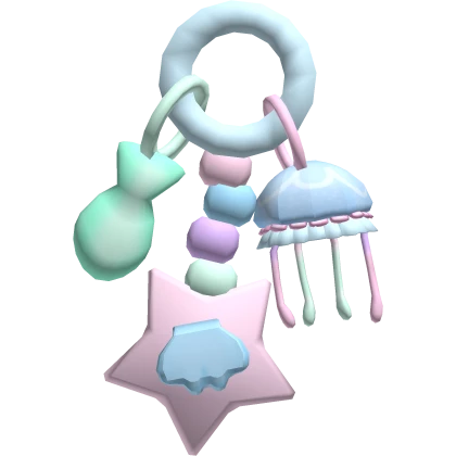 kawaii harajuku pastel ocean jellyfish keychain