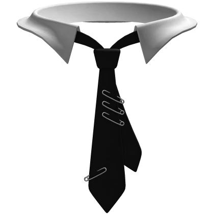 Black Emo Tie w/ White Collar