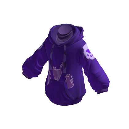 Kitty Paw Oversized Hoodie Violet