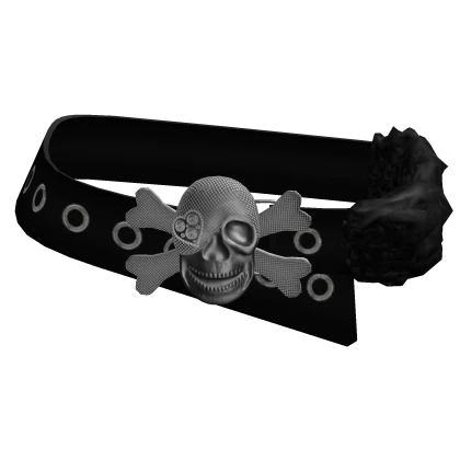 Emo Grunge Y2K Silver Skull Belt