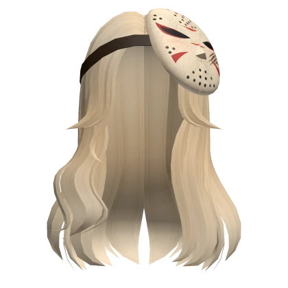 Halloween Blonde Hair with Jason Mask