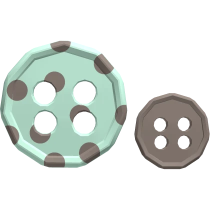 pastel mint chocolate polka dot  button hairclip