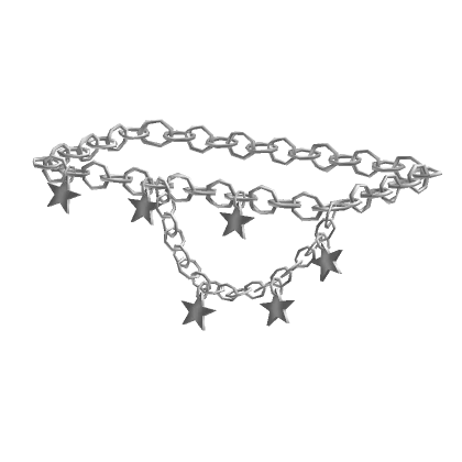 Y2K Silver Starry Chain Belt 