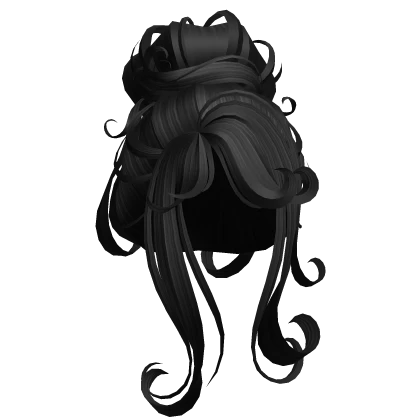 Swirly Salon Curled Bun (Black)