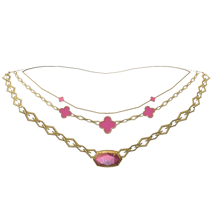 Gold Preppy Clover Layered Pendant Necklace 3.0 
