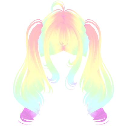 Rainbow Glowy Anime Miku High Twirly Pigtails