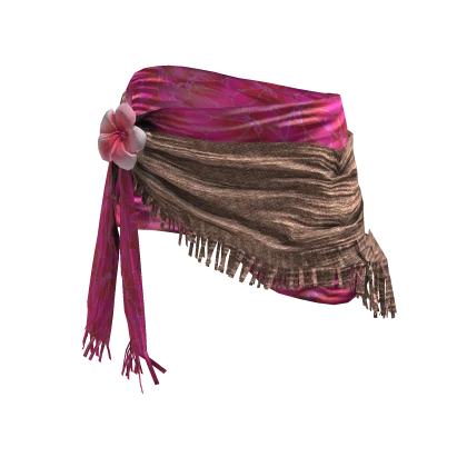 ʚ♡ɞ Summer Pink Floral Scarf Wrap Skirt Bikini