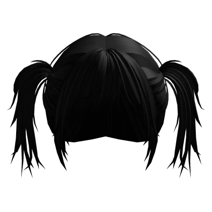 ♡ : messy black y2k rockstar pigtails (fav)