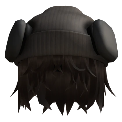 (Brown) Lazy Hair With Beanie and Headphones