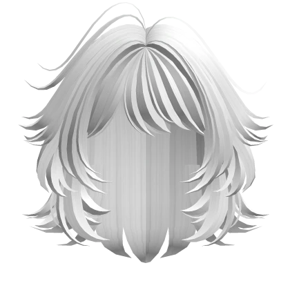 White Short Layered Fluffy Hair