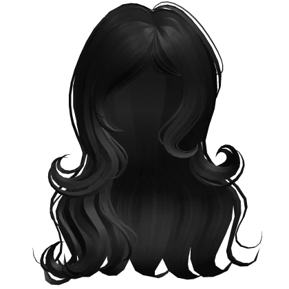 ♡ Silky Side Bangs Wavy Hair (Black)