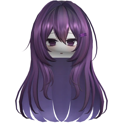 Gorgeous Layered Long Anime Hair W Face Purple