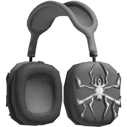 Headphones Silver Spider Trendy Basic Shiny Y2K