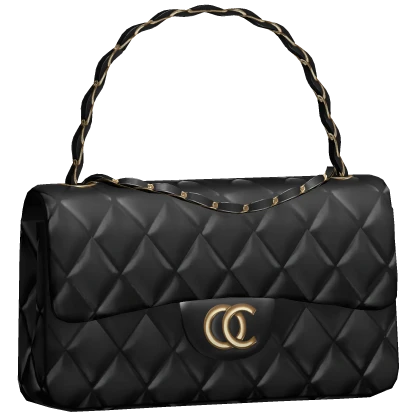 Uptown Quilted Handbag (Black, Gold)