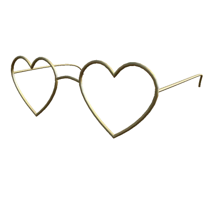 Gold Wireframe Heart Glasses