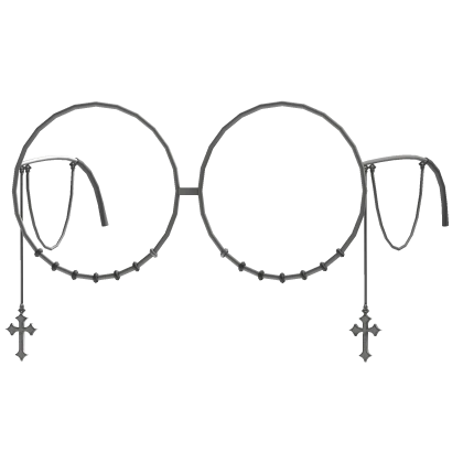 White Cross Emo Round Glasses 3.0