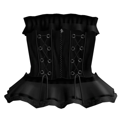 Gothic Black Laced Ruffle Dress 3.0