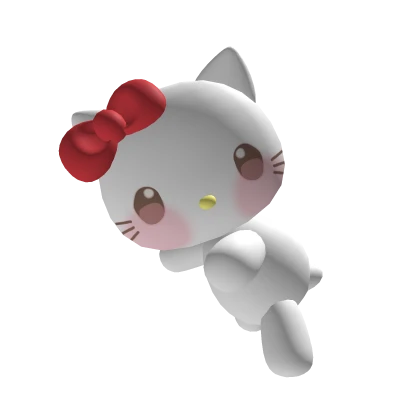 Cutesy Hello Kitty Red Companion On Head