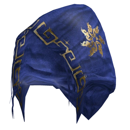 Gaian Sorcerer Distressed Blue Rune Hood