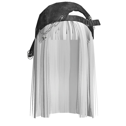 Emo Hair w/ Distressed Backwards Cap (White)