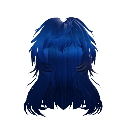 Blue Long Fluffy Wavy Hair