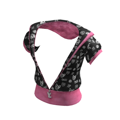 Vintage Nerdy Scene Zip up | Pink & Black