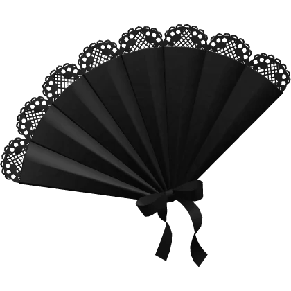 † gothic black lace ribbon face fan