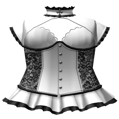 gothic lace corset dress shrug black and white 3.0