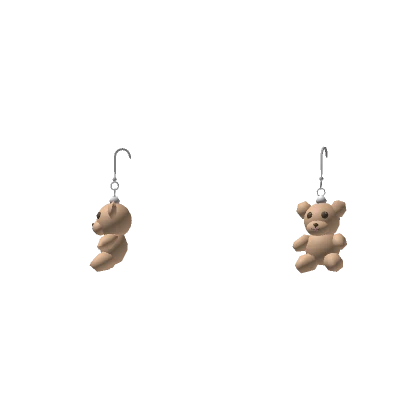 Teddy Bear Earrings Tan