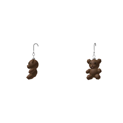 Teddy Bear Earrings Dark Brown