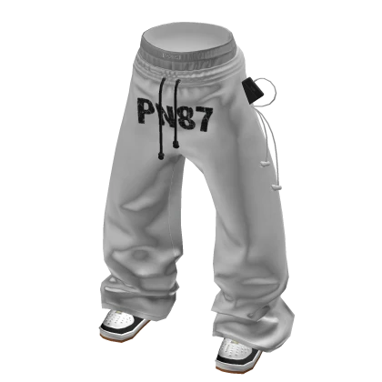 💗BOXER-TRIMS BAGGY SWEATS_WHITE