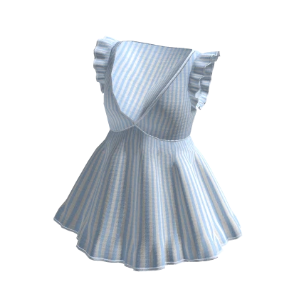 Ruffle Top Blue Stripe
