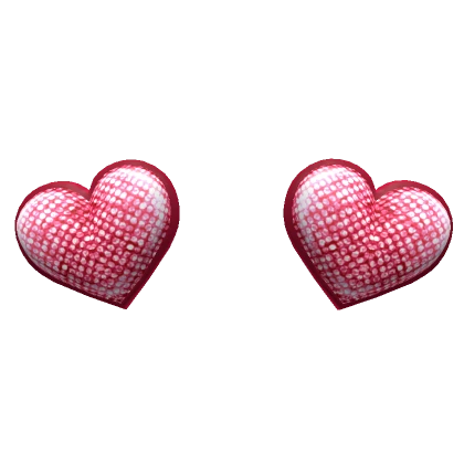 Sequin Heart Ears - red